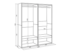 Roupeiro aberto, 120x35x145cm, Para quarto, dormitório, Barra e Prateleira, Branco