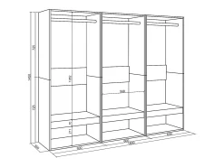 Roupeiro aberto, 180x35x145cm, Para quarto, dormitório, Barra e Prateleira, Carvalho