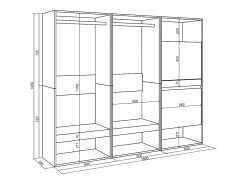 Roupeiro aberto, 180x35x145cm, Para quarto, dormitório, Sapateira, Carvalho