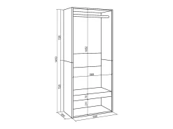 Roupeiro aberto, 60x35x145cm, Para quarto, dormitório, Barra e Prateleira, Branco