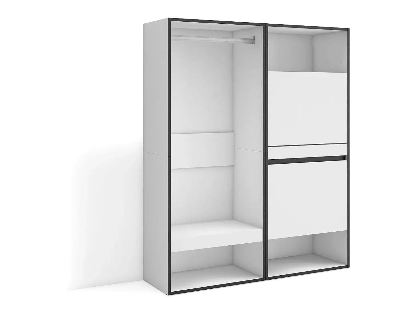 Roupeiro aberto, 120x35x145cm, Para quarto, dormitório, Sapateira, Branco