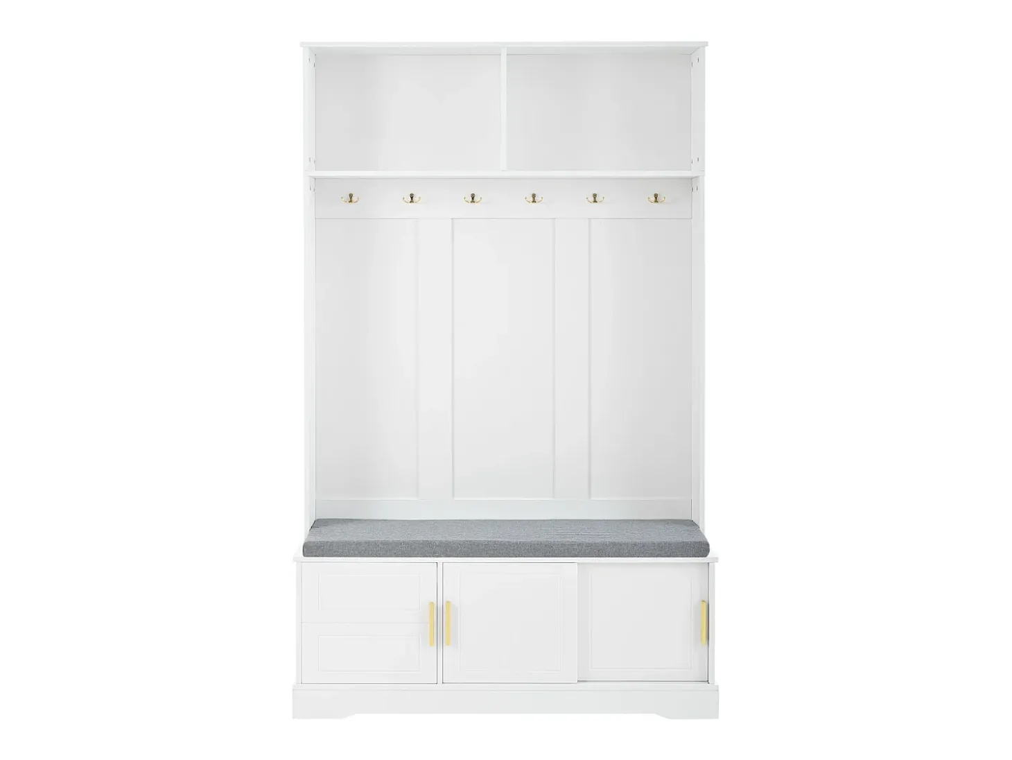 Roupeiro branco com 3 portas, sapateira e 6 ganchos, simples e versátil 120×40×191 cm