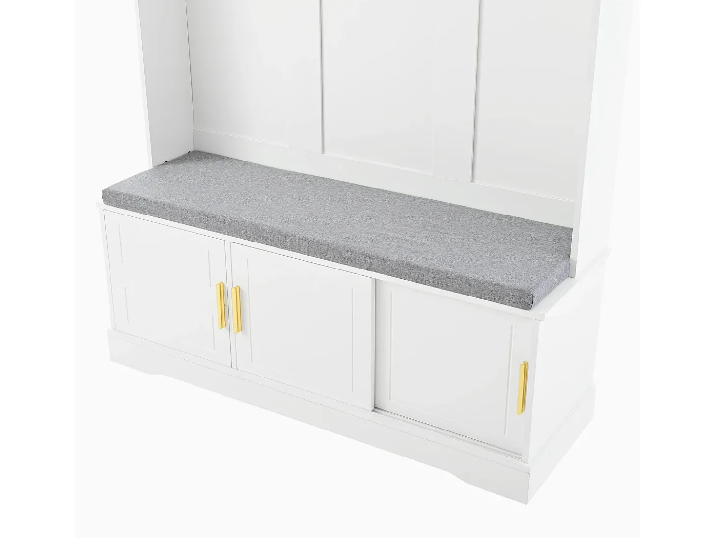 Roupeiro branco com 3 portas, sapateira e 6 ganchos, simples e versátil 120×40×191 cm