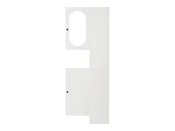Roupeiro branco com 2 portas, gaveta, ganchos e banco, porta de vidro 85x33,5x200cm
