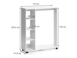 Roupeiro branco 110x42x129.4 cosmo