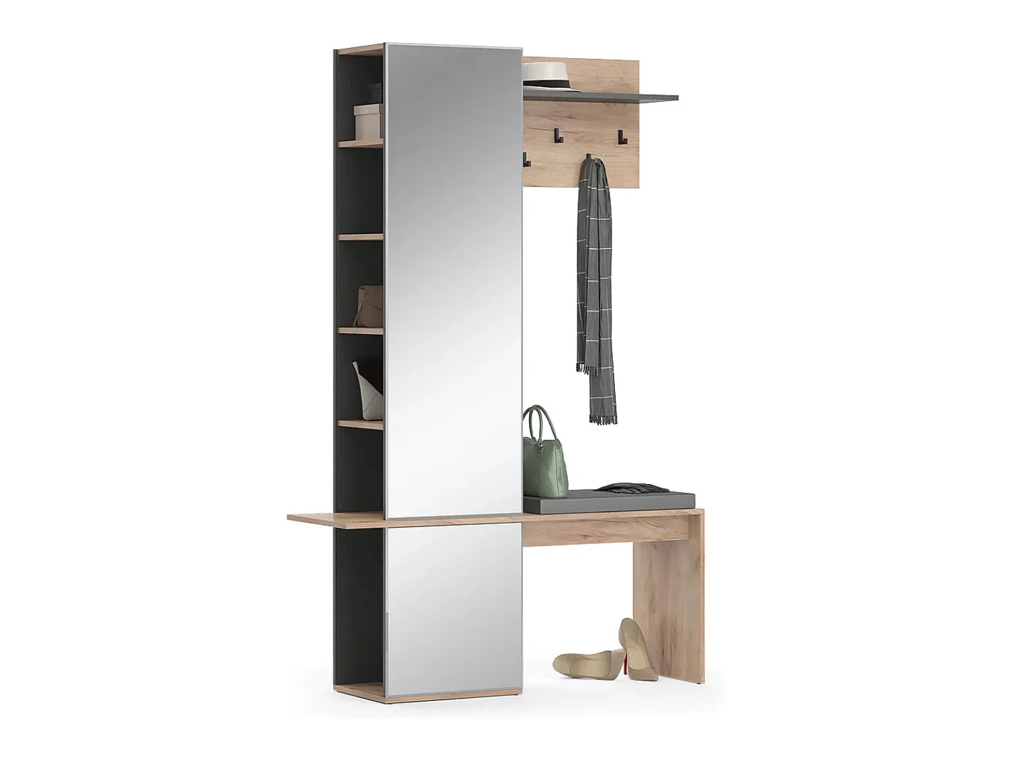 Roupeiro carvalho goldkraft 120x40x190 adeline