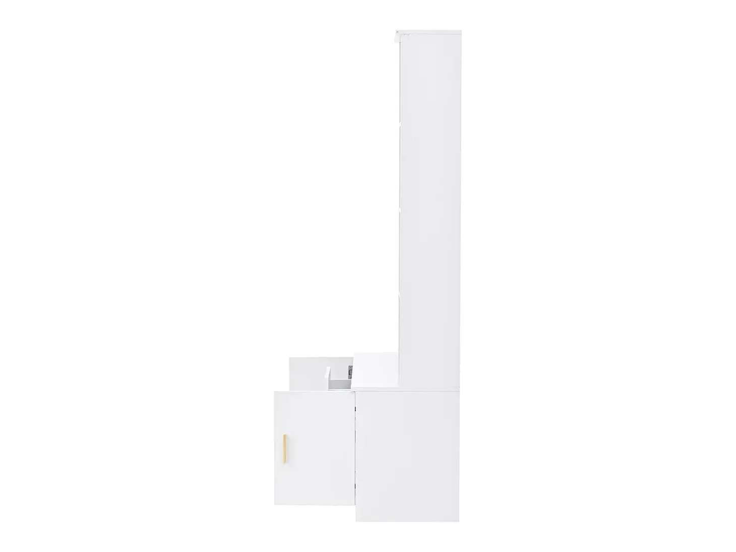 Roupeiro com espelho, 2 gavetas e 2 portas - Branco 90 x 40 x 180 cm