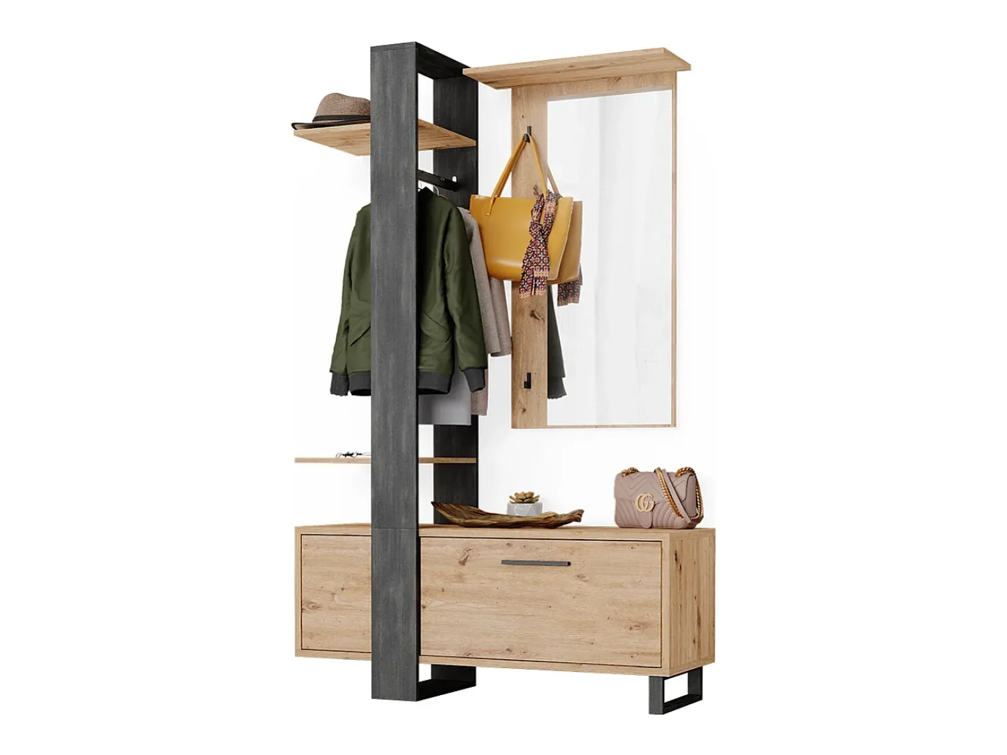 Roupeiro marrom 120x40x192 porto