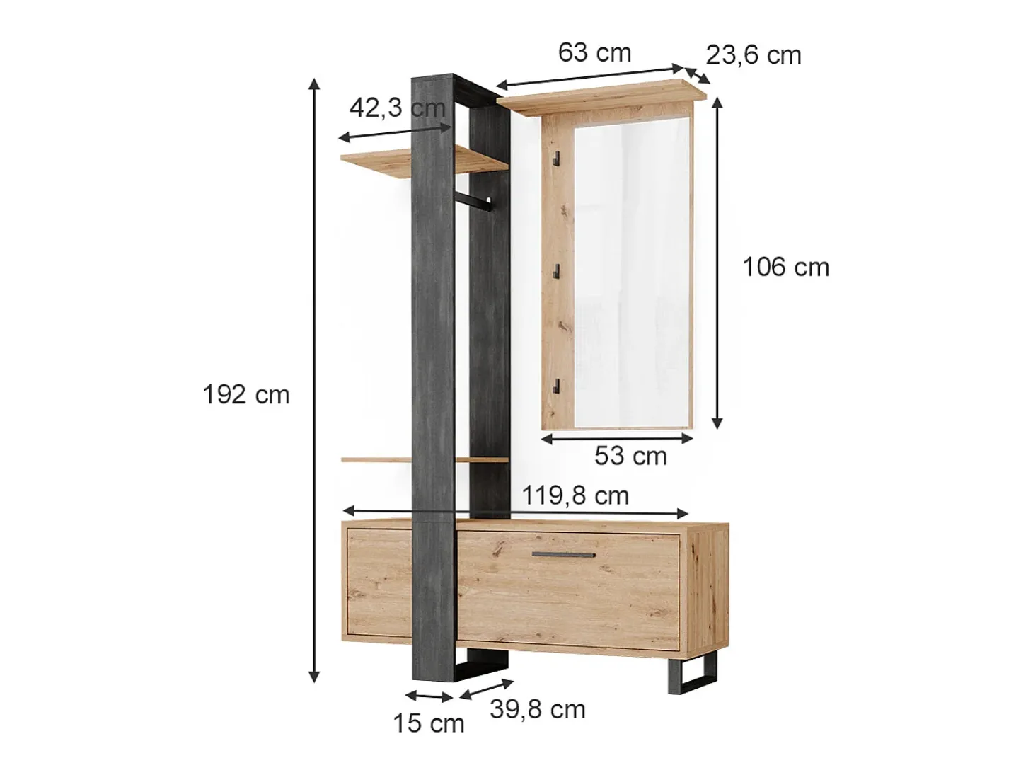 Roupeiro marrom 120x40x192 porto