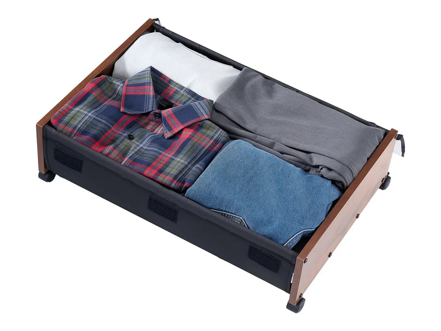 Sacos de Armazenamento SucceBuy sob a Cama com Rodinhas Traváveis, Organizador de Sapatos sob a Cama 2 Peças de 65 x 46 x 18 cm, Caixa de Armazenamento