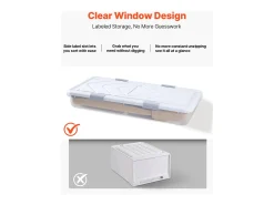 Sacos de Armazenamento SucceBuy sob a Cama com Rodinhas, Organizador de Sapatos sob a Cama 80,5x39,6x17,5 cm, Caixa de Armazenamento com Tampa