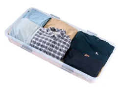 Sacos de Armazenamento SucceBuy sob a Cama com Rodinhas, Organizador de Sapatos sob a Cama 80,5x39,6x17,5 cm, Caixa de Armazenamento com Tampa