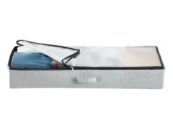 Sacos de Armazenamento SucceBuy sob a Cama 2 Peças 45 L, Organizador de Sapatos sob a Cama com Tampas Transparentes, Caixa de Armazenamento para Roupas