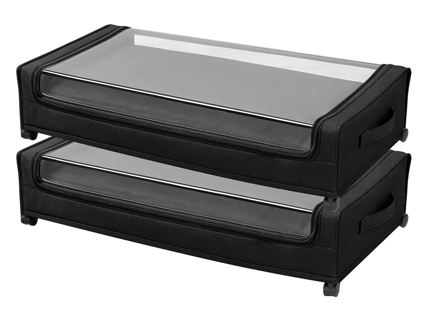 Sacos de Armazenamento SucceBuy sob a Cama com Rodinhas, Organizador de Sapatos sob a Cama 2 Peças de 77 x 47 x 17,3 cm, com Tampa Transparente