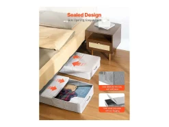 Sacos de Armazenamento SucceBuy sob a Cama 2 Peças de 48 L, Organizador de Sapatos sob a Cama de 80,5x40,5x15,5 cm, Caixa de Armazenamento para Roupas