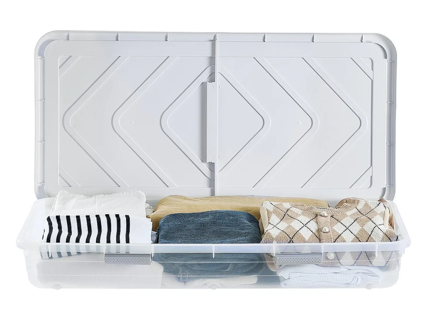 Sacos de Armazenamento SucceBuy sob a Cama com Rodinhas, Organizador de Sapatos sob a Cama de 101x51x15 cm, Caixa de Armazenamento com Tampa