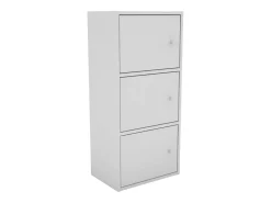 Sala de estar Plea 1 guarda-roupa com 3 portas e 1 prateleira 3 níveis branco 184x42x29 cm