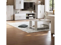 Sala de estar Sala de jantar Mesa de centro Branco fosco 90x46 cm Estilo contemporâneo