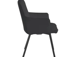 Sally | Cadeirão PU Preto Preto, Conjunto de 2