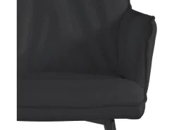 Sally | Cadeirão PU Preto Preto, Conjunto de 2