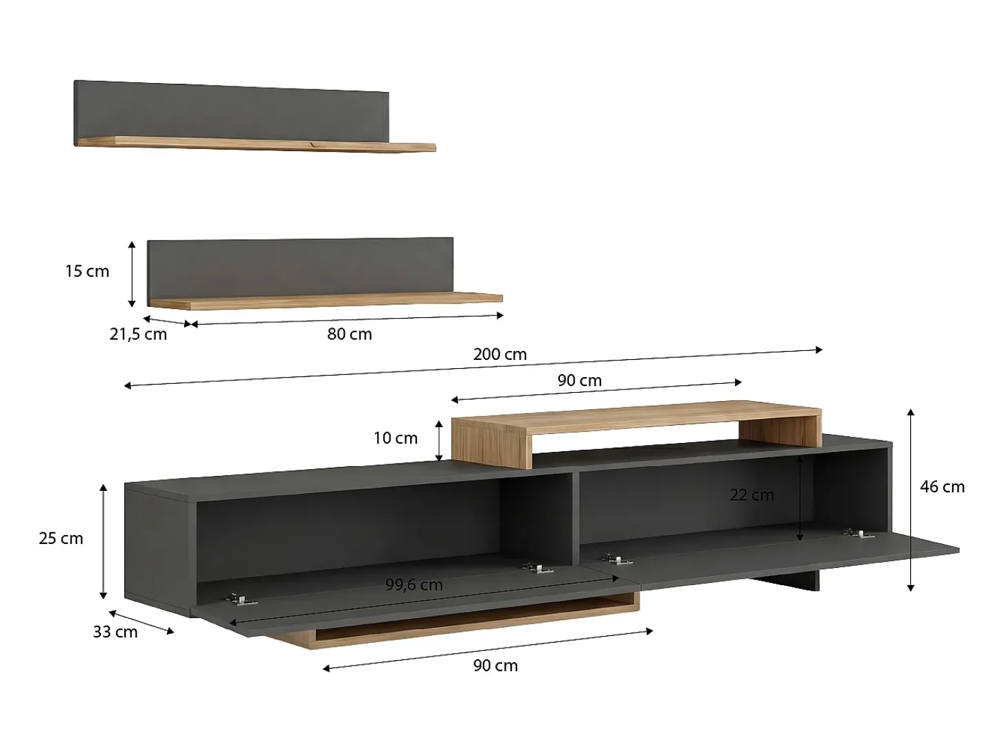 Salón Bender Gris Grafito - Alpino