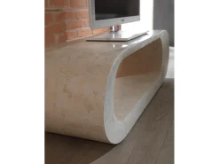 Sandu - Mesa de centro (120 x 62 x 35h) em pedra fóssil bege