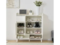 Sapateira - 7 compartimentos e 1 gaveta - com prateleiras reguláveis - Branco
