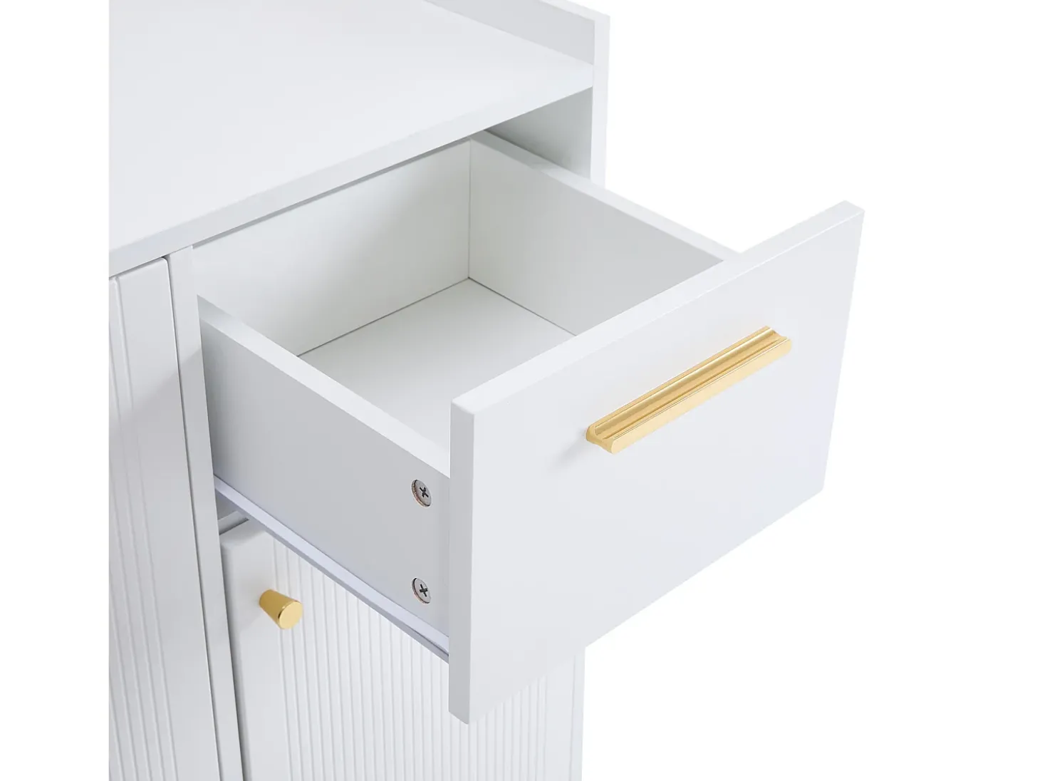 Sapateira - 2 gavetas + 4 portas + compartimento aberto - Branco
