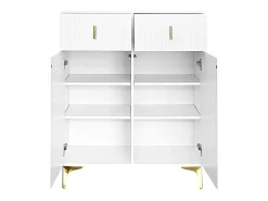 sapateira - 83 x 35 x 101 cm - com 2 portas + 2 gavetas + prateleiras reguláveis - aglomerado - branco