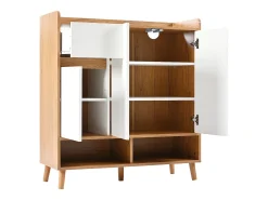 Sapateira - 90 x 35 x 99 cm - com prateleiras reguláveis + 1 gaveta + 3 portas - aglomerado - branco