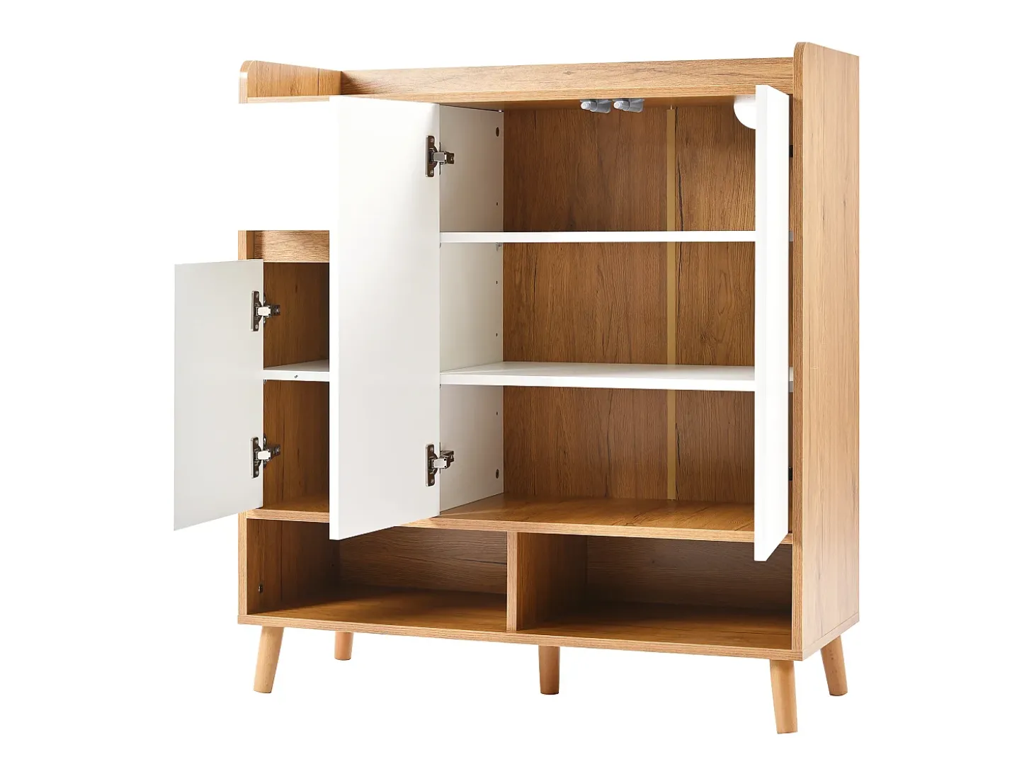 Sapateira - 90 x 35 x 99 cm - com prateleiras reguláveis + 1 gaveta + 3 portas - aglomerado - branco