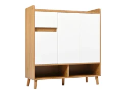Sapateira - 90 x 35 x 99 cm - com prateleiras reguláveis + 1 gaveta + 3 portas - aglomerado - branco