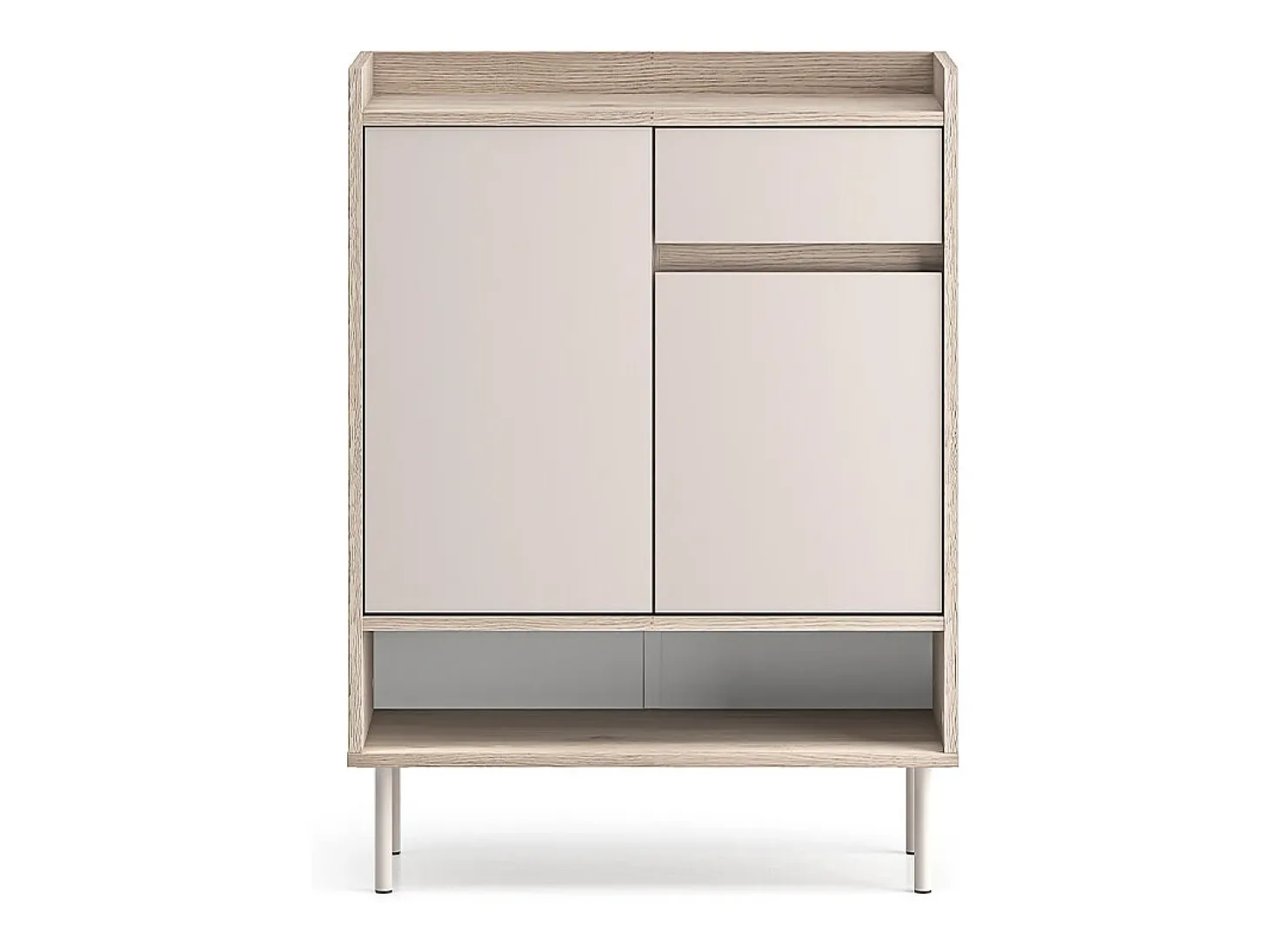 Sapateira 2 portas 1 gaveta Alos caxemira e madeira 95cm
