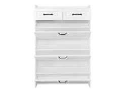 Sapateira com 3 abas + 2 gavetas - sapateira - 80 x 23 x 131 cm - aglomerado - branco
