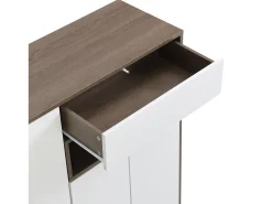 Sapateira com 3 portas, 1 gaveta e banco estofado - Madeira PB - Branco