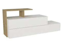 Sapateira com 2 portas e 1 prateleira - Branco e Natural - DAVISTA