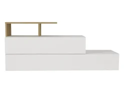 Sapateira com 2 portas e 1 prateleira - Branco e Natural - DAVISTA