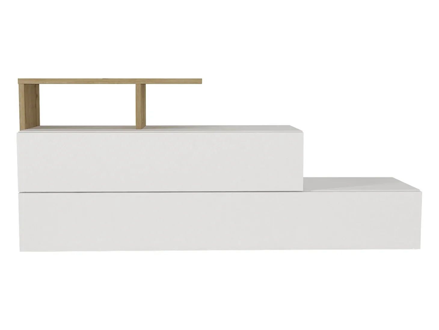 Sapateira com 2 portas e 1 prateleira - Branco e Natural - DAVISTA