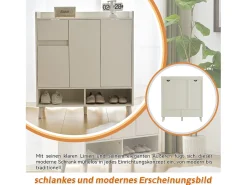 Sapateira com 3 portas e 1 gaveta - 99 x 35 x 90 cm - Prateleiras ajustáveis - Aglomerado - Branco