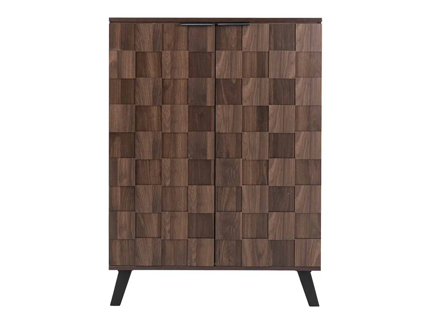 Sapateira com 5 prateleiras em madeira escura, 80 x 35,5 x 110 cm - prateleiras ajustáveis