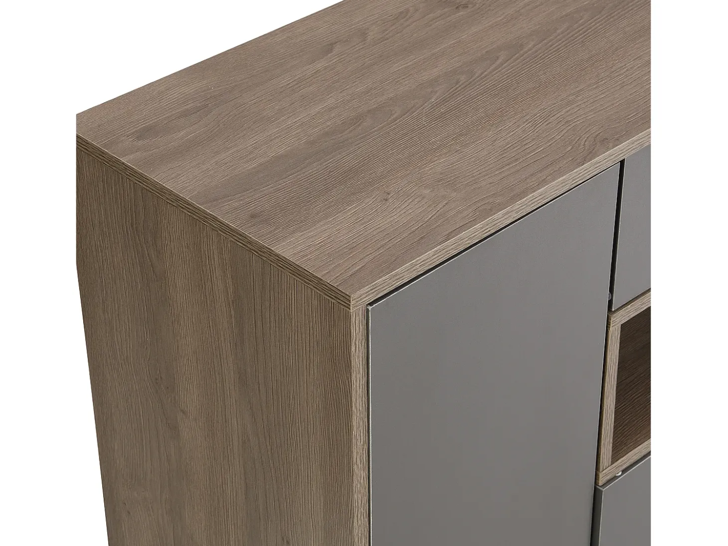 Sapateira com bancada, 3 portas e 1 gaveta - 140 x 35 x 110 cm - Aglomerado - Cinza