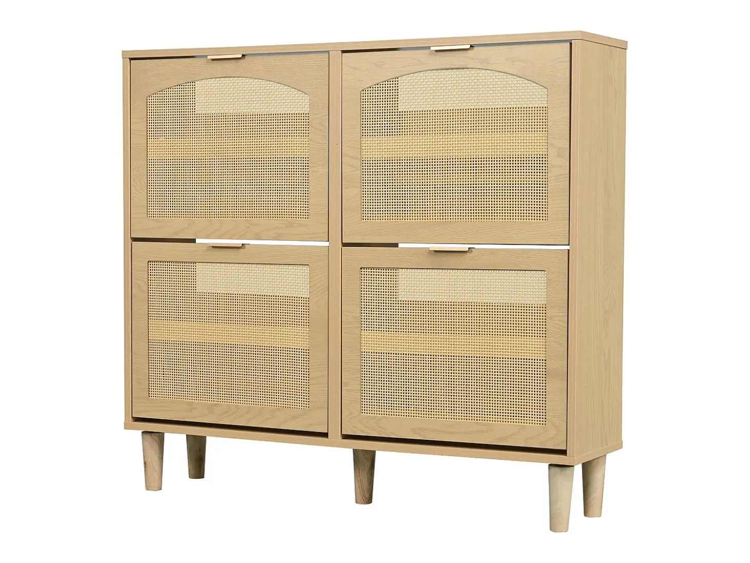 Sapateira de vime - 100 x 25 x 90,3 cm - com 4 gavetas rebatíveis - aglomerado - natural
