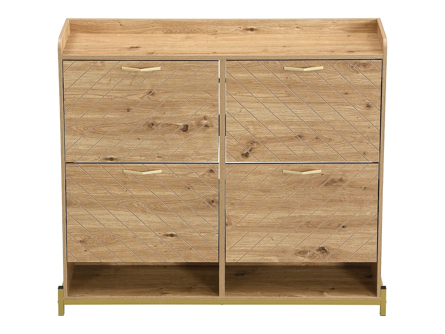Sapateira em madeira com quatro gavetas suspensas, móvel em madeira, 108,5x24x100 cm