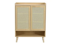 Sapateira em madeira com 2 portas em verga e várias prateleiras 80x35x105cm