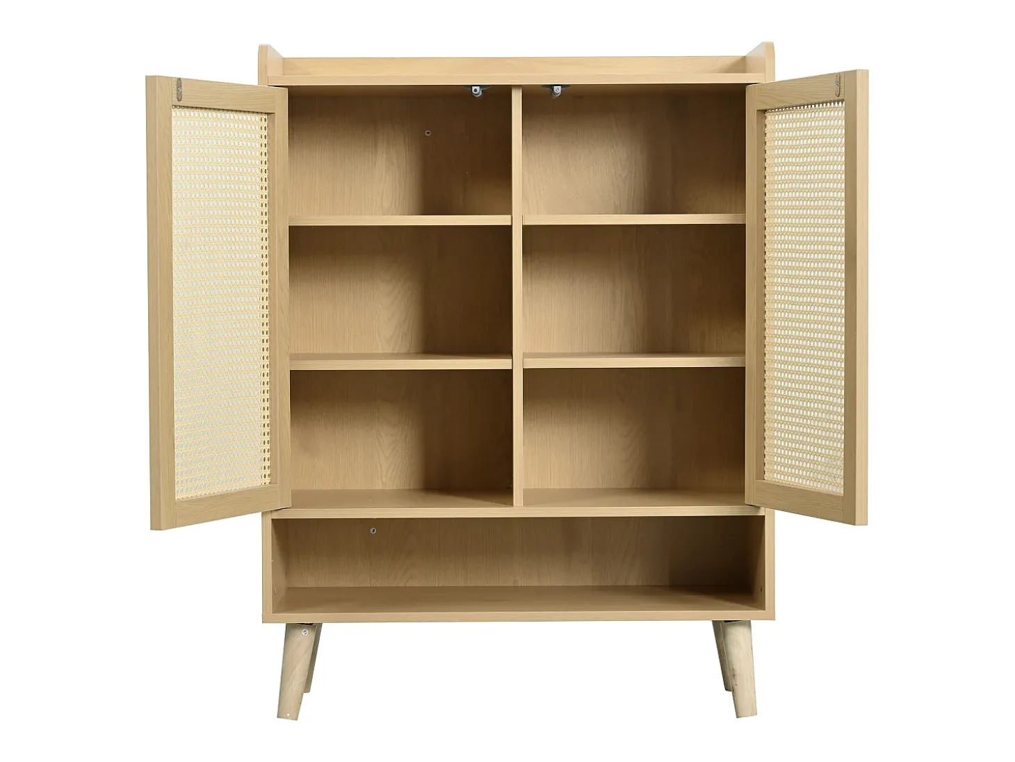 Sapateira em madeira com 2 portas em verga e várias prateleiras 80x35x105cm