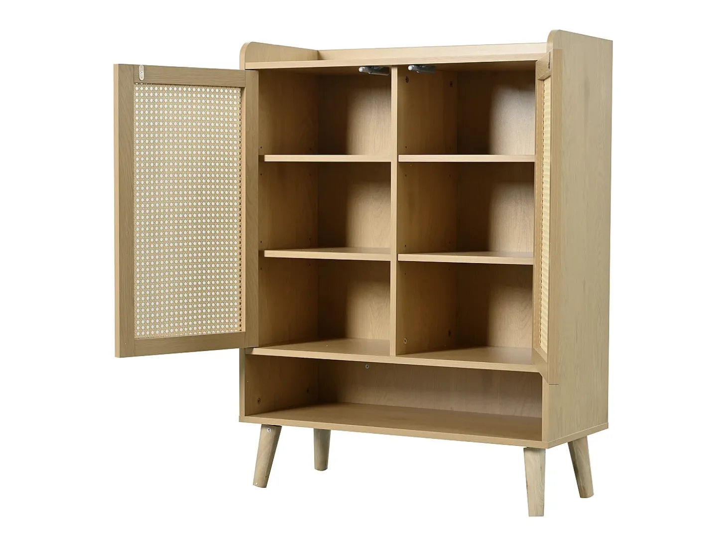 Sapateira em madeira com 2 portas em verga e várias prateleiras 80x35x105cm