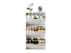 Sapateira estreita de 3 portas - 60 x 24 x 114 cm - para hall de entrada/sala de estar - MDF - branca