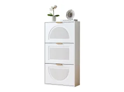 Sapateira estreita de 3 portas - 60 x 24 x 114 cm - para hall de entrada/sala de estar - MDF - branca