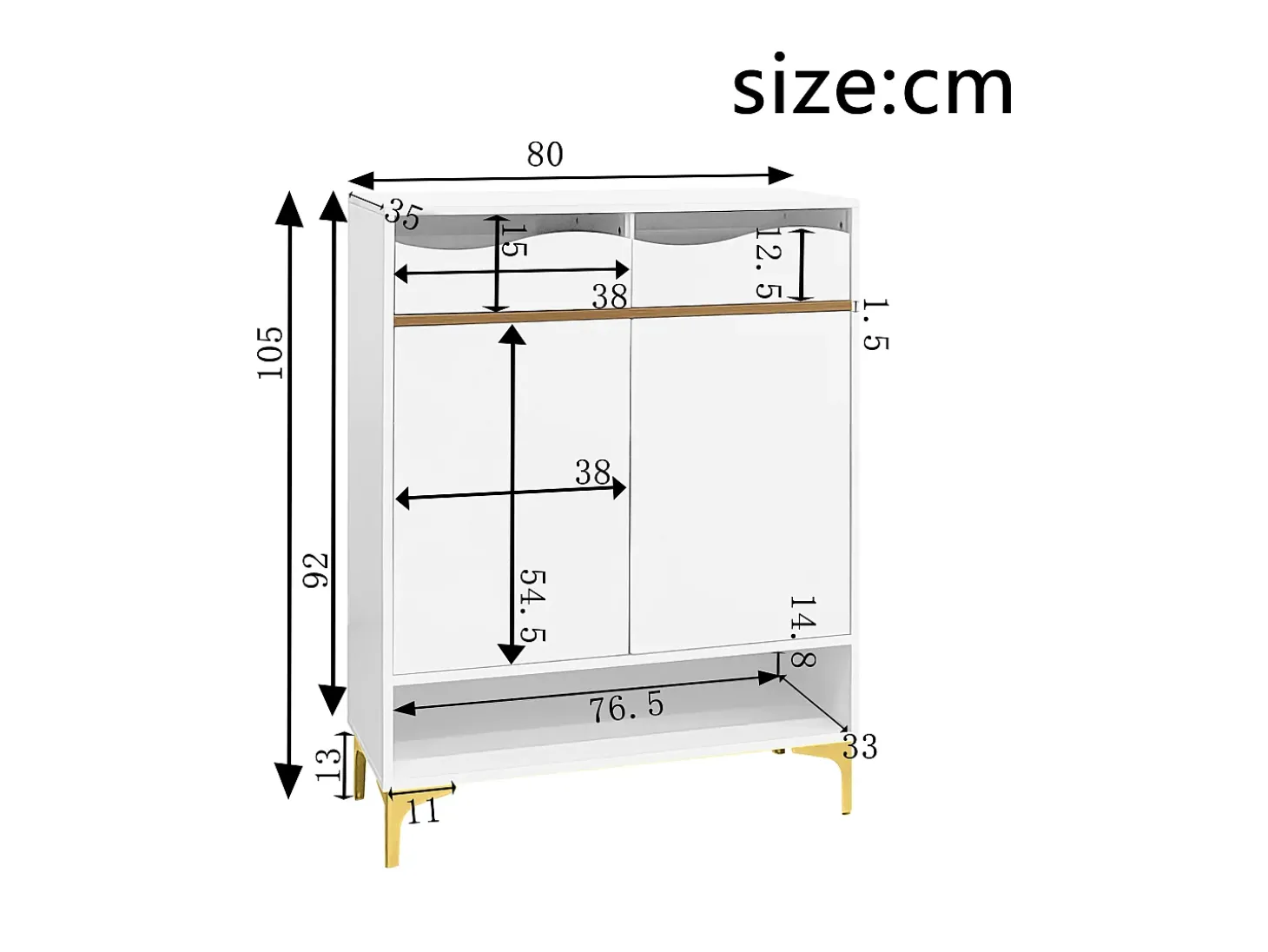 Sapateira moderna com 2 gavetas e 2 portas 80×35×105 cm Amplo espaço de arrumação com luzes LED Branco