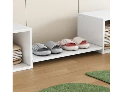 Sapateira, Móveis de entrada, Utilização em vários cenários, Banco para troca de sapatos, Pode ser utilizado com beliches, Branco, 189*40*34,5 cm